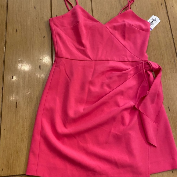 French Connection Pink V-Neck Bow Envelope NEW Dress size 8 adjustable straps - Picture 4 of 13
